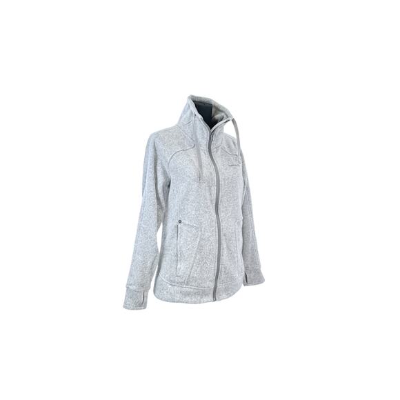 Avalanche Grey Heathered Full Zip Fleece Sweater - M - Picture 2 of 5